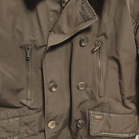TUMI double zip & double-breasted down parka jacket sz XL